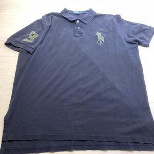 Polo Ralph Lauren Men's Big Pony Blue Polo Shirt Size L Distressed